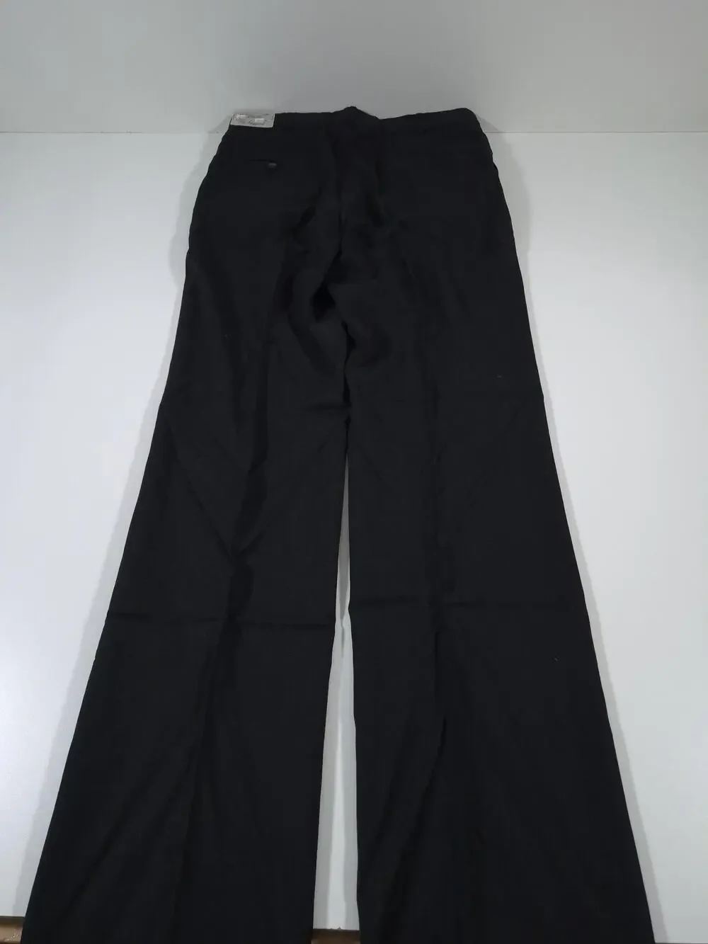 VTG Mr. Higgins Dress Pants Mens 37x36 Black Wool Oxford Pleat Straight NWT USA